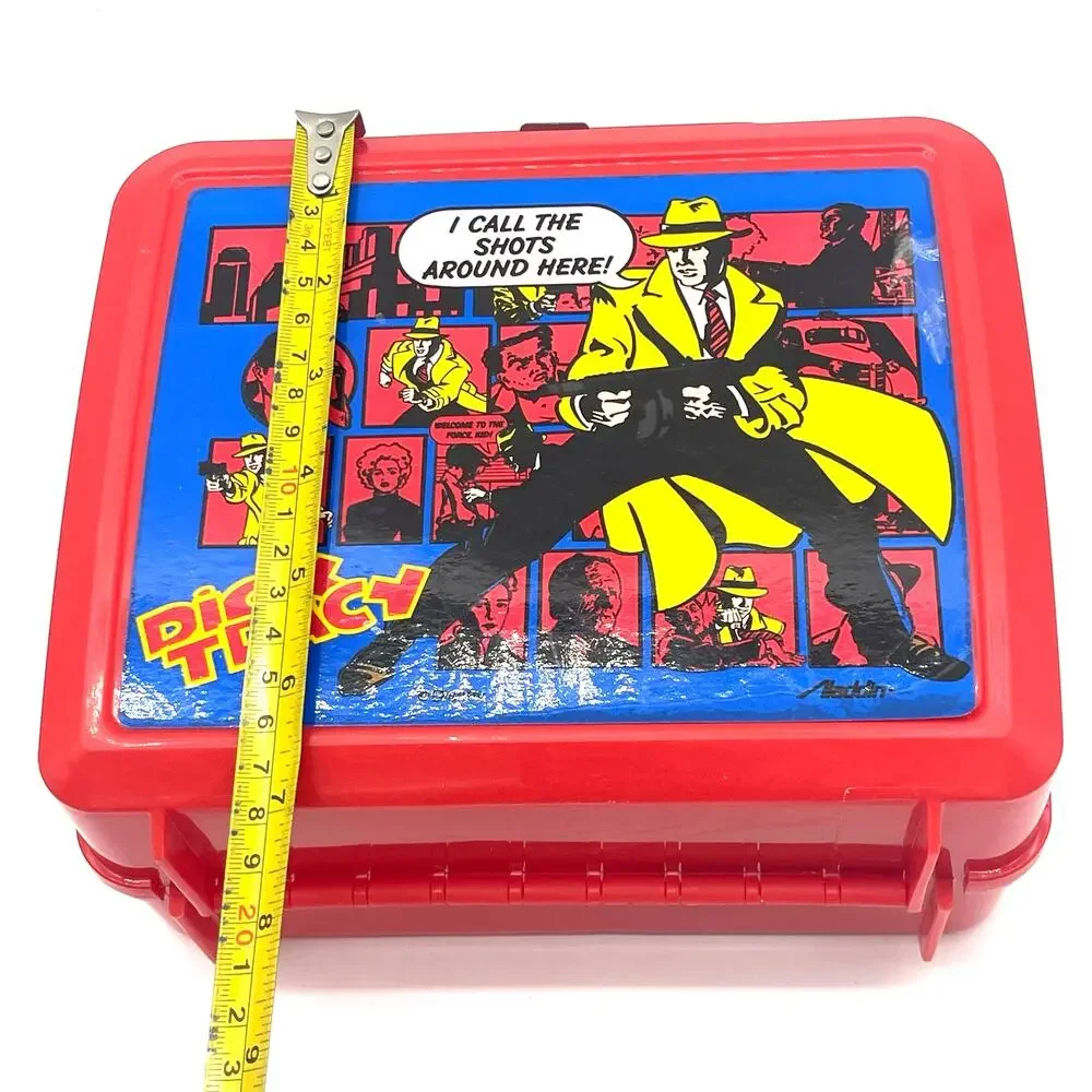 Dick Tracy Lunchbox Thermos Aladdin Disney Brand Red Vintage 1990